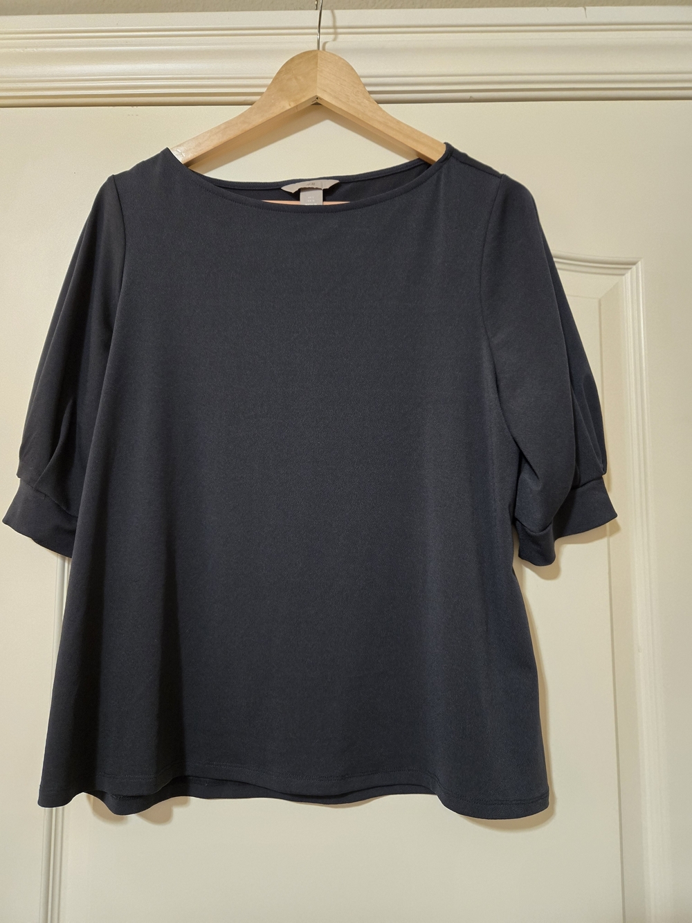 H&M Dark Gray Short Sleeve Boatneck Top